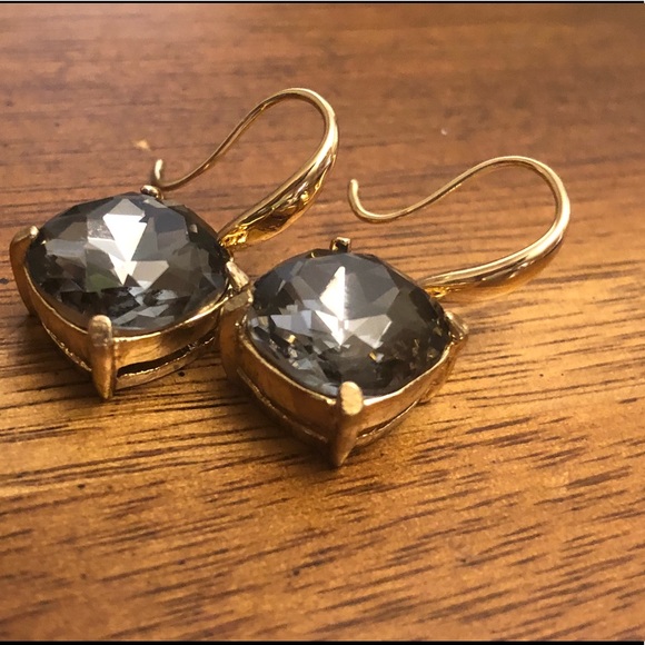 Smokey Gray 14K gold plated earrings - Picture 2 of 3